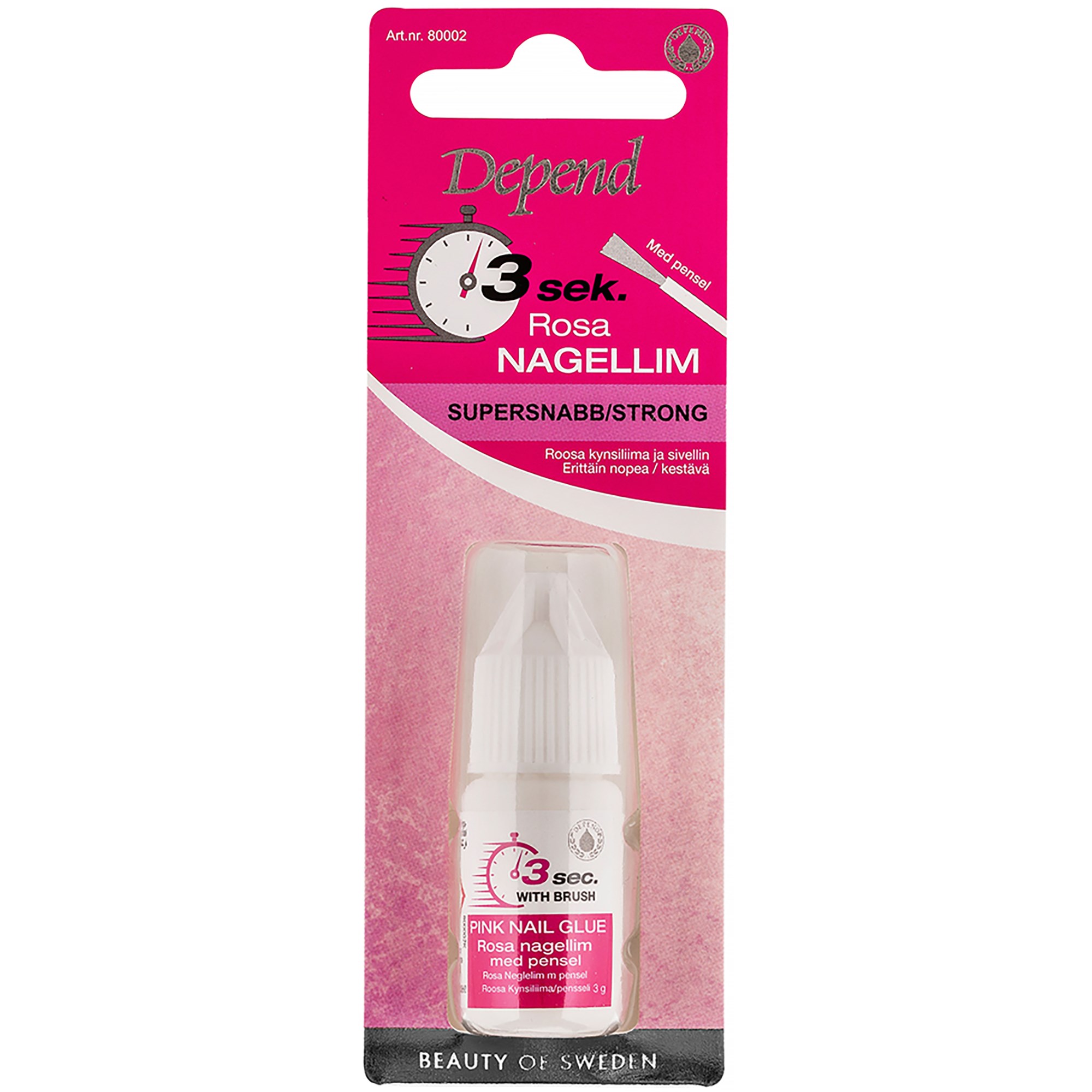 Läs mer om Depend 3 Sec. Pink Nail Glue With Brush