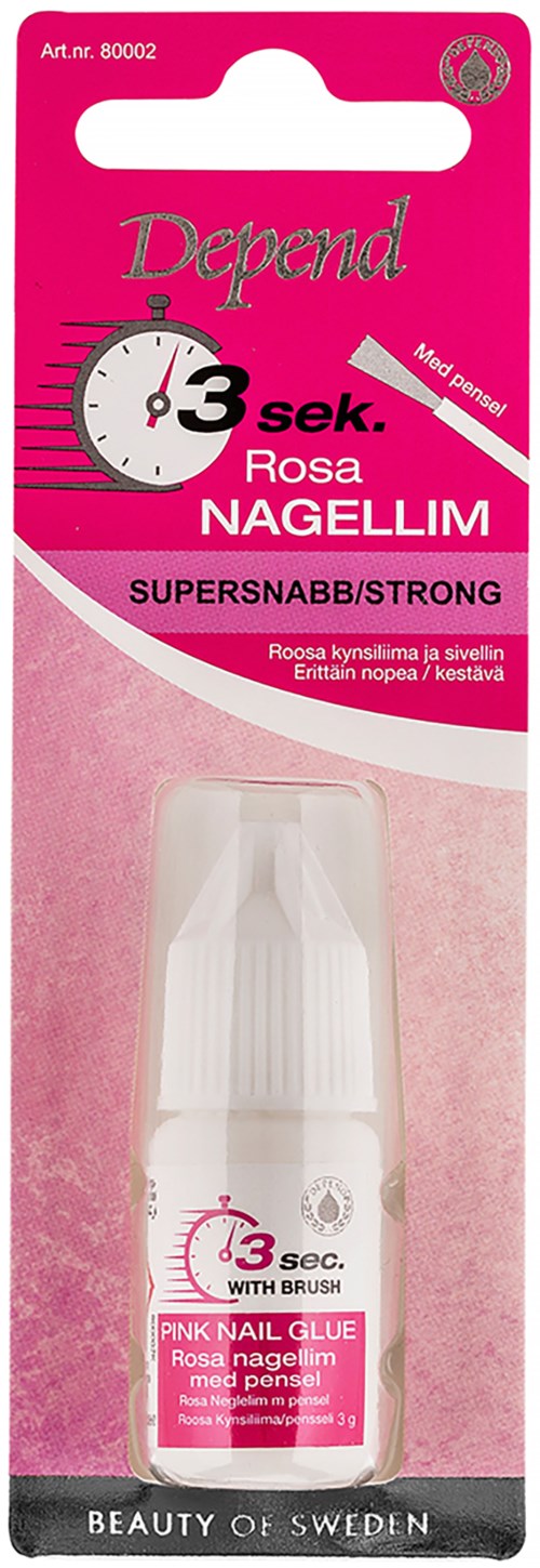 Depend 3 Sec. Pink Nail Glue With Brush