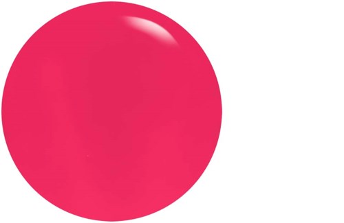 A pink circular logo on a white background.