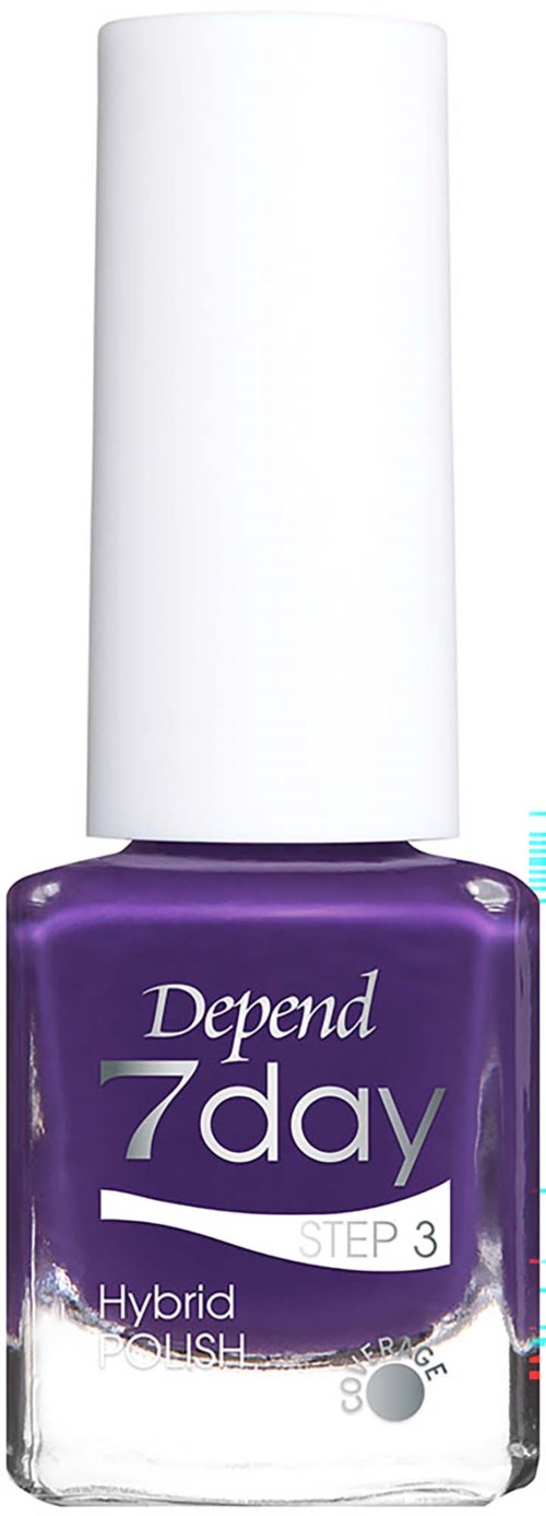 Lilla neglelakflaske med Depend 7day trin 3 Hybrid Polish.