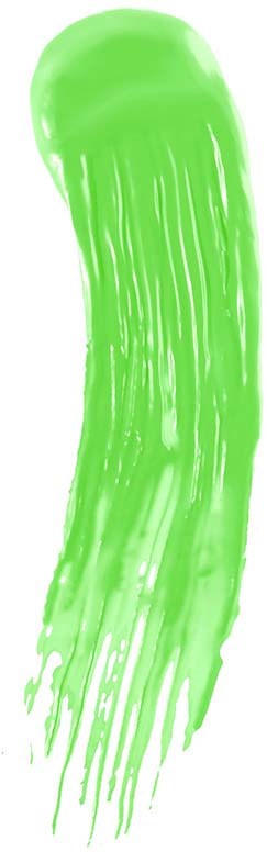 A green, elongated shape with lines that appear to be dripping or flowing downward.