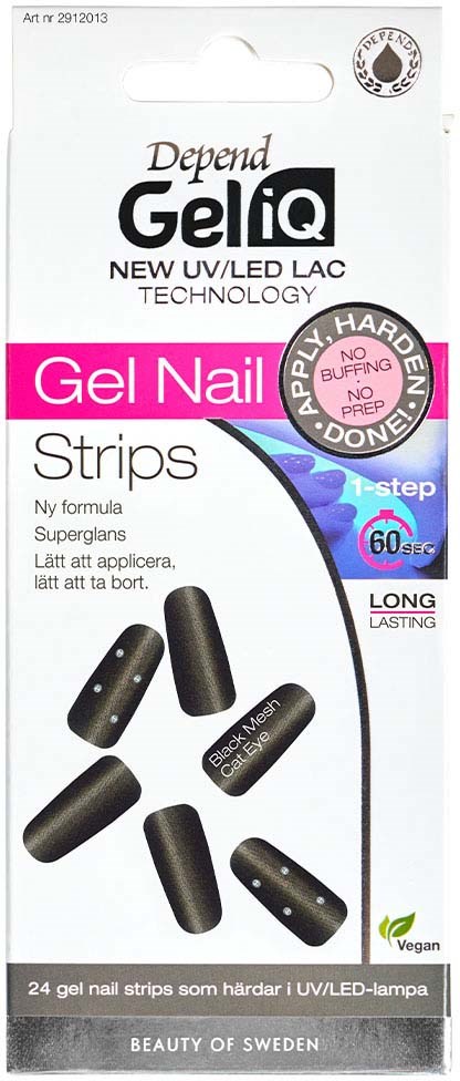 Depend Gel iQ Gel Nail Strips Black Mesh Cat Eye