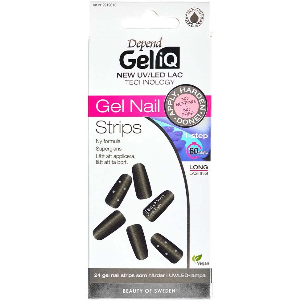 Depend Gel iQ Gel Nail Strips Black Mesh Cat Eye