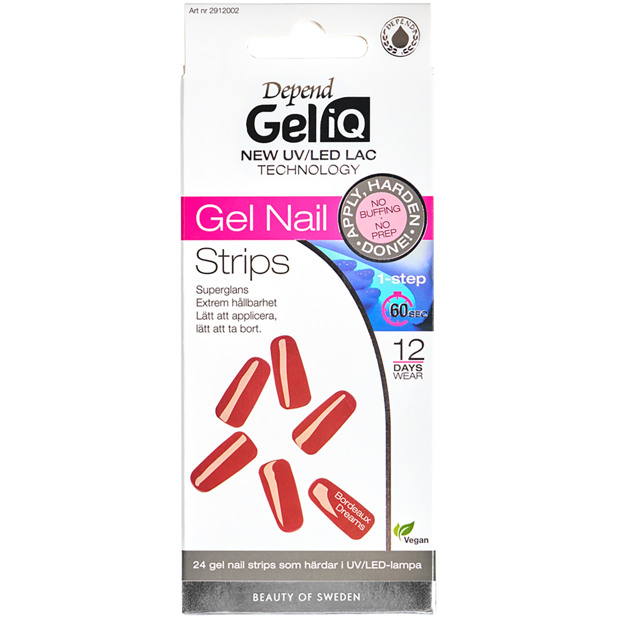 Depend Gel iQ Gel Nail Strips Bordeaux Dreams billede