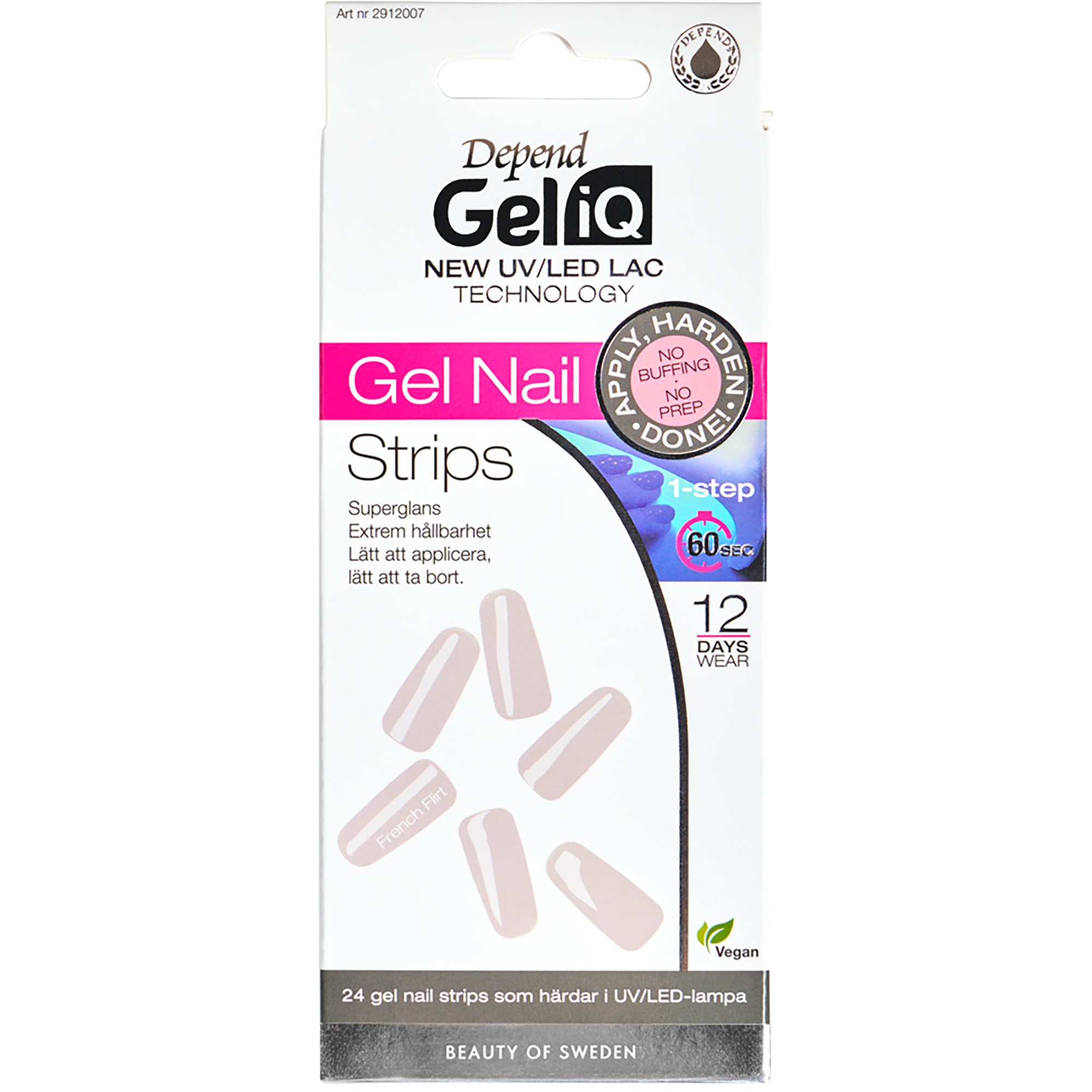 Depend Cosmetic Gel iQ Gel Nail Strips 24 Pieces - French Flirt