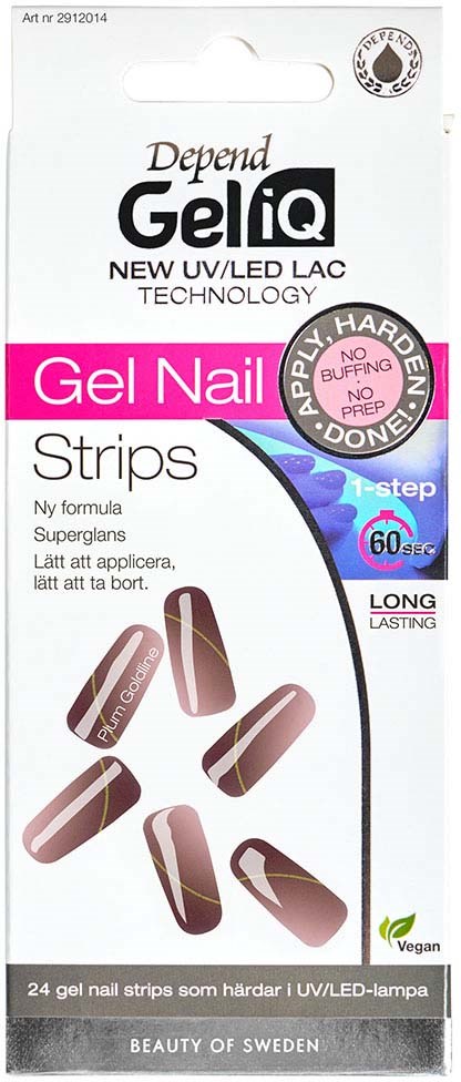 Depend Gel iQ Gel Nail Strips Plum Goldline