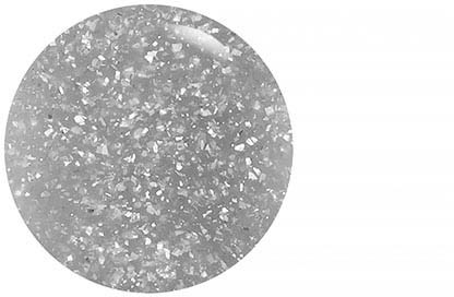En rund gjenstand med en glitrende overflate, hovedsakelig sølvfarget.