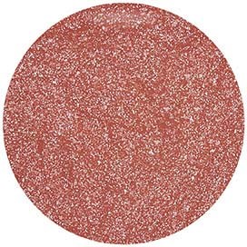 En cirkulär röd glittrig yta med en glittrig, texturerad yta.