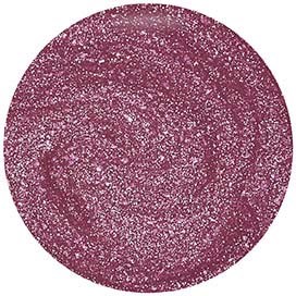 En glittrig rosa cirkulär design med många små glänsande prickar.