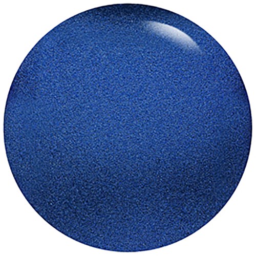 Een glanzende blauwe bolvormige voorwerp met een heldere reflectie aan de bovenkant.