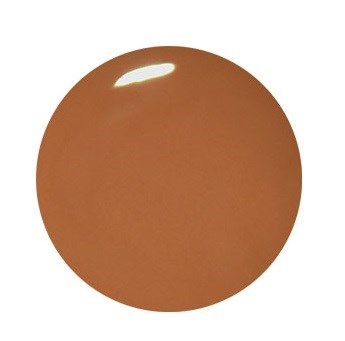 En glänsande, rund, orange-brun boll med en ljus vit highlight i övre vänstra hörnet.