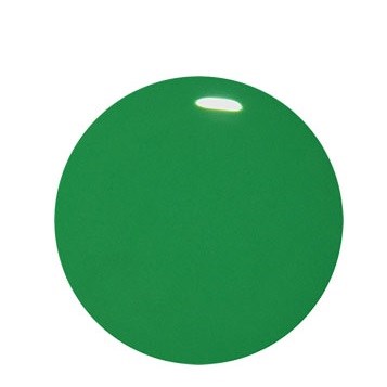 En grön yoga boll med en liten vit luftventil ovanpå.