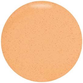 En rund, orange, lätt prickig form som liknar en kaka eller ett småkakor.