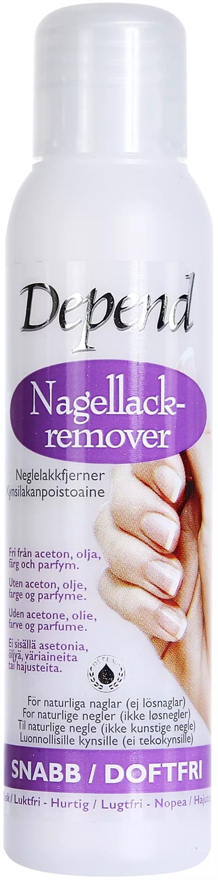 Depend Depend Nagellackremover Snabb/Doftfri 100 ml