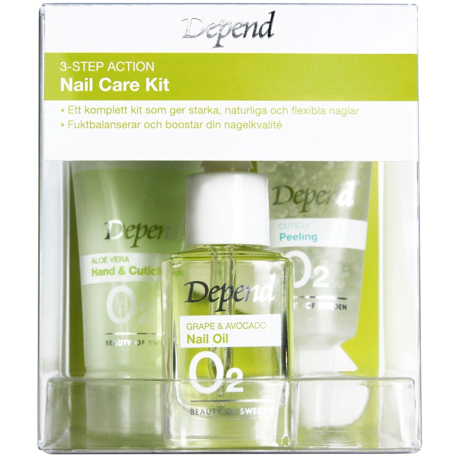 Läs mer om Depend O2 3-Step Action Nail Care Kit 41 ml