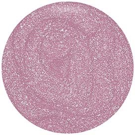 En rosa glittercirkel med glittrigt, glänsande yta och små reflekterande partiklar.