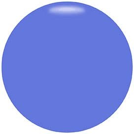 En solid blå cirkel med en glänsande, reflekterande yta.