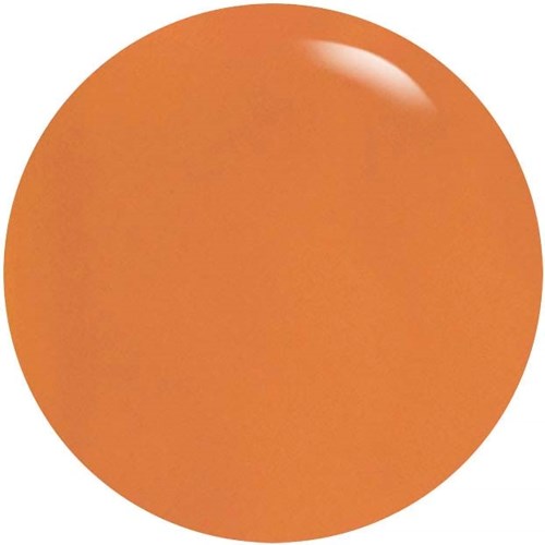 En stor orange cirkel med en glansig plats uppe till höger, enkel bakgrund.
