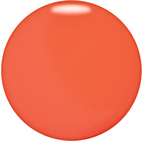 En stor orange-röd sfär med en glänsande vit highlight upptill.