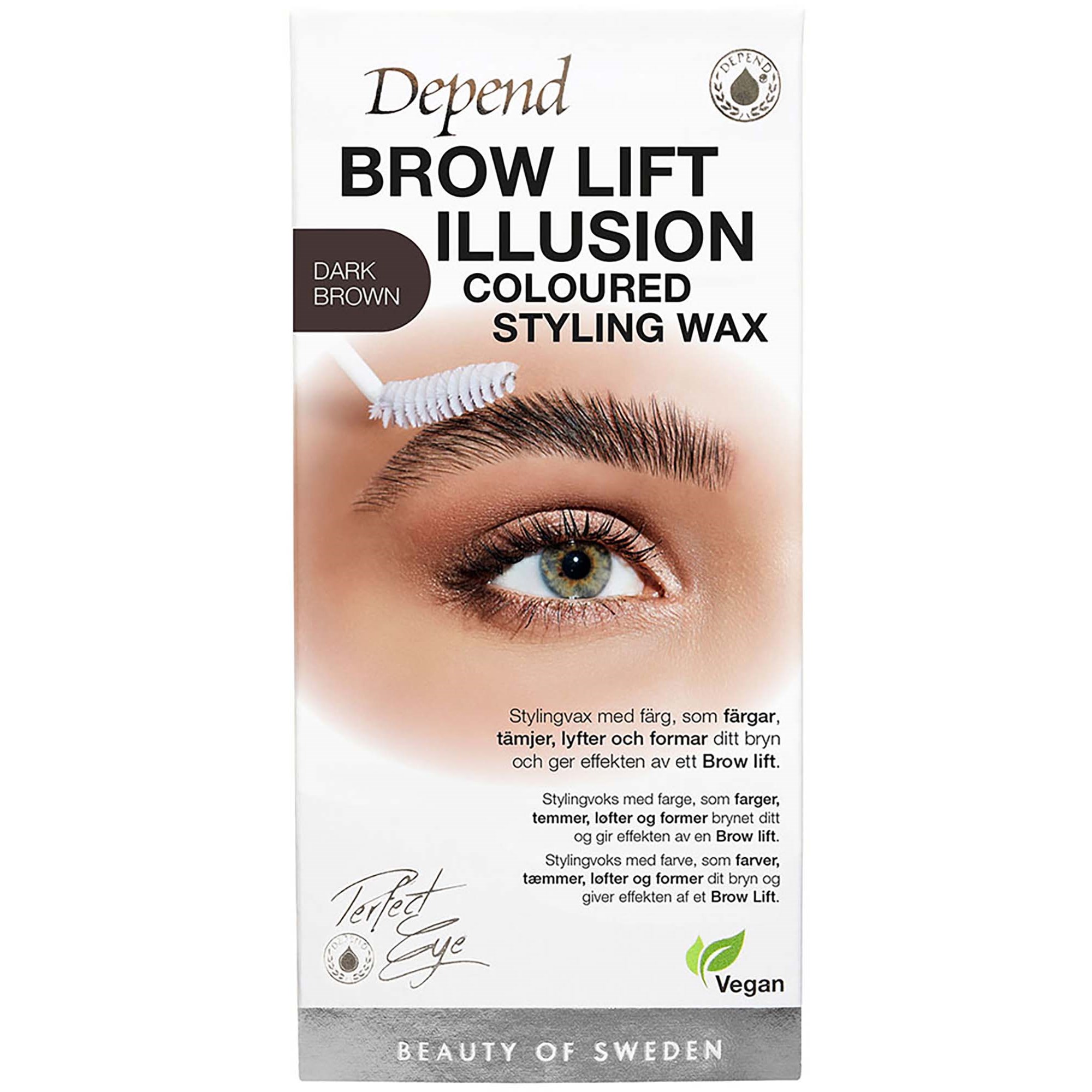 Depend Cosmetic PE Brow Lift Illusion Coloured Styling Wax 5 g - Dark Brown