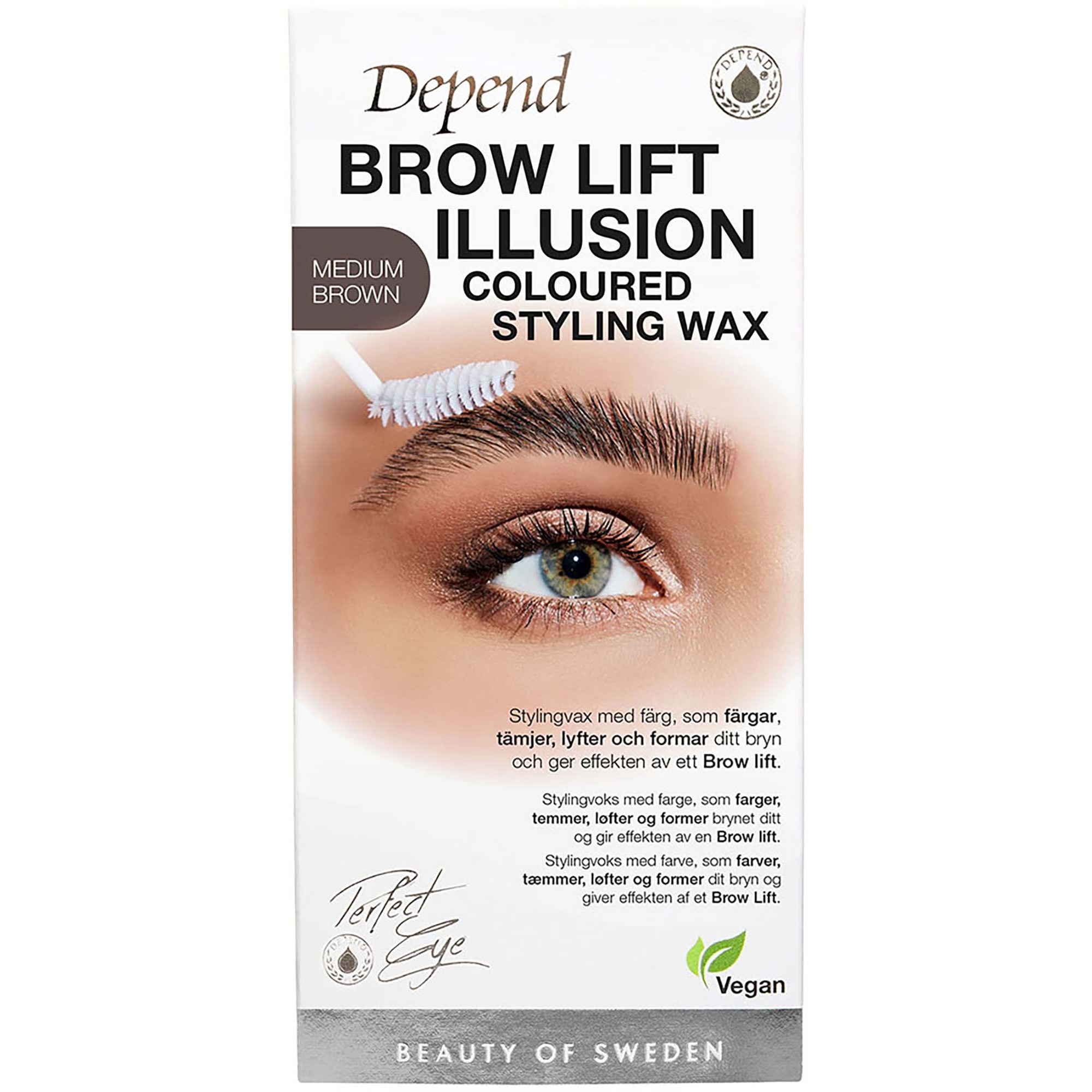 Depend Cosmetic PE Brow Lift Illusion Coloured Styling Wax 5 g - Medium Brown