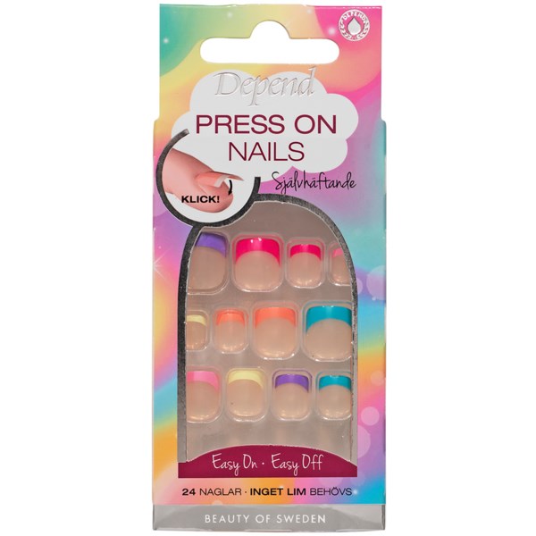 Depend Press On Nails Colourful French