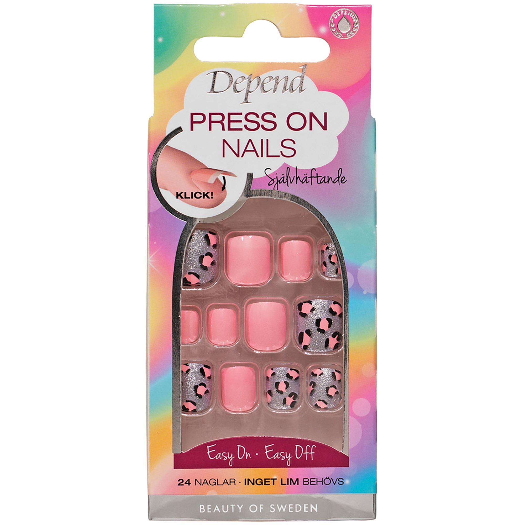 Läs mer om Depend Press On Nails Pink Leopard