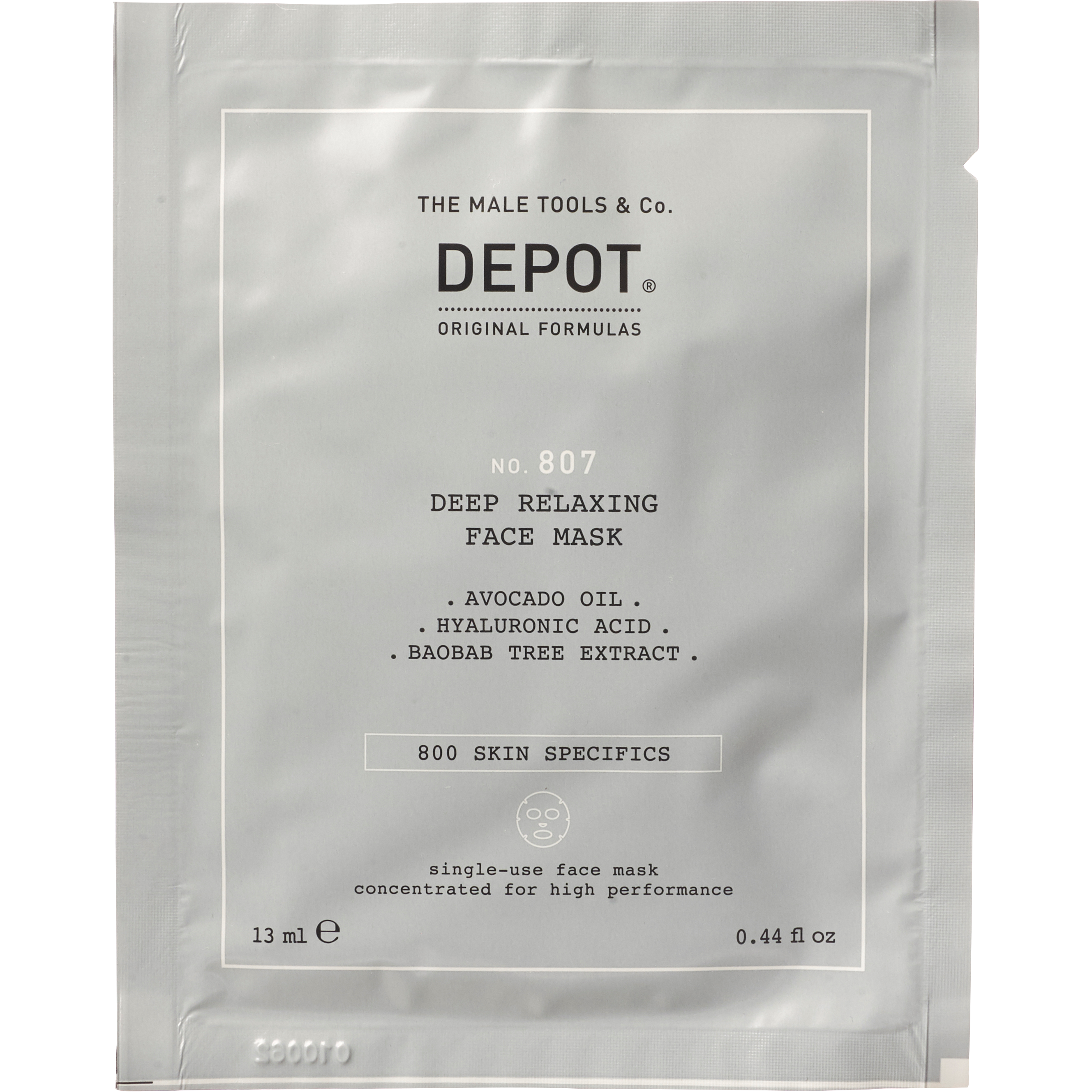 DEPOT MALE TOOLS No. 807 Deep Relaxing Face Mask 13 ml