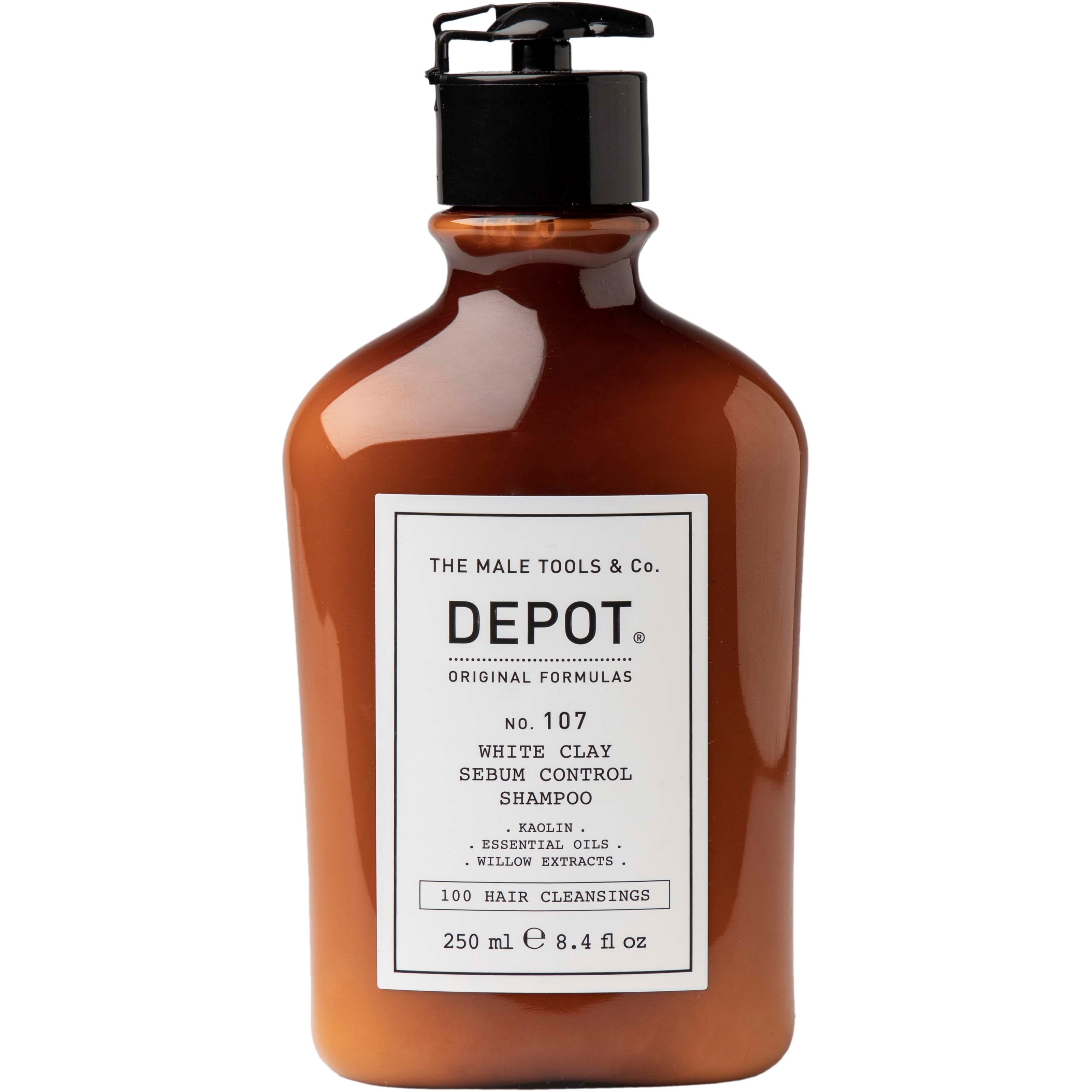 DEPOT MALE TOOLS No. 107 White Clay Sebum Control Shampoo 250 ml billede