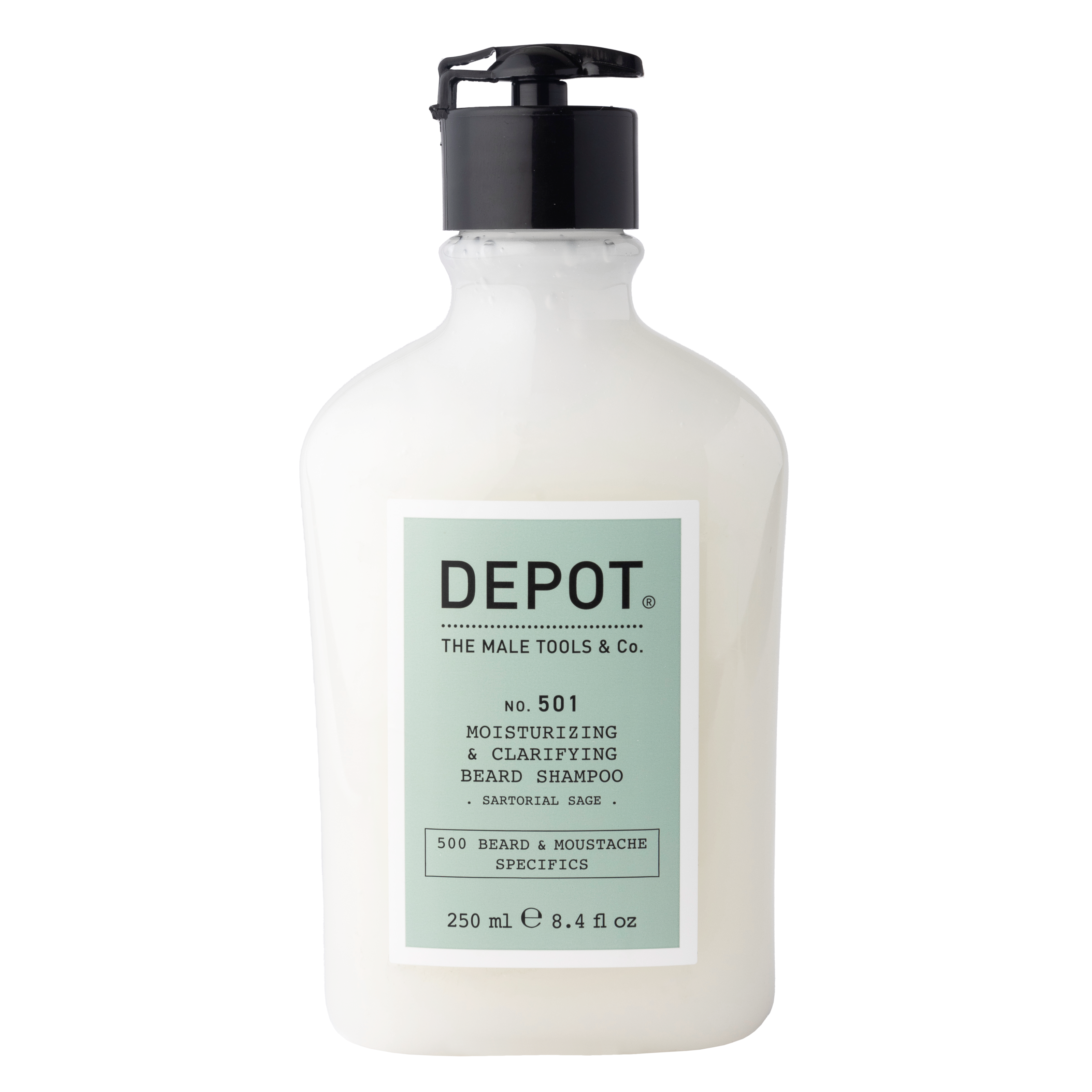 Läs mer om DEPOT MALE TOOLS No. 501 Moisturizing & Clarifying Beard Shampoo Sart