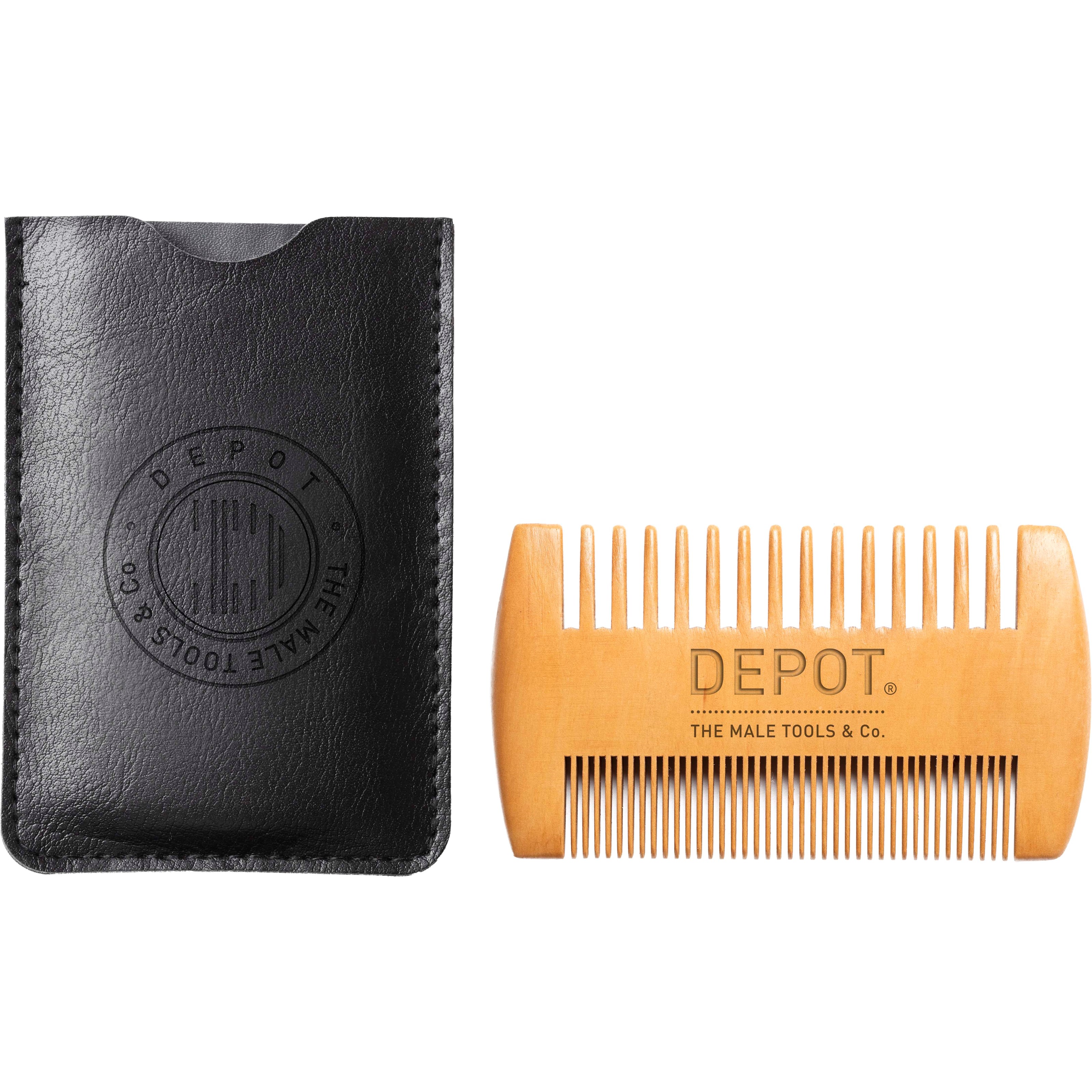 Läs mer om DEPOT MALE TOOLS No. 739 Pocket Wooden Beard Comb W Case