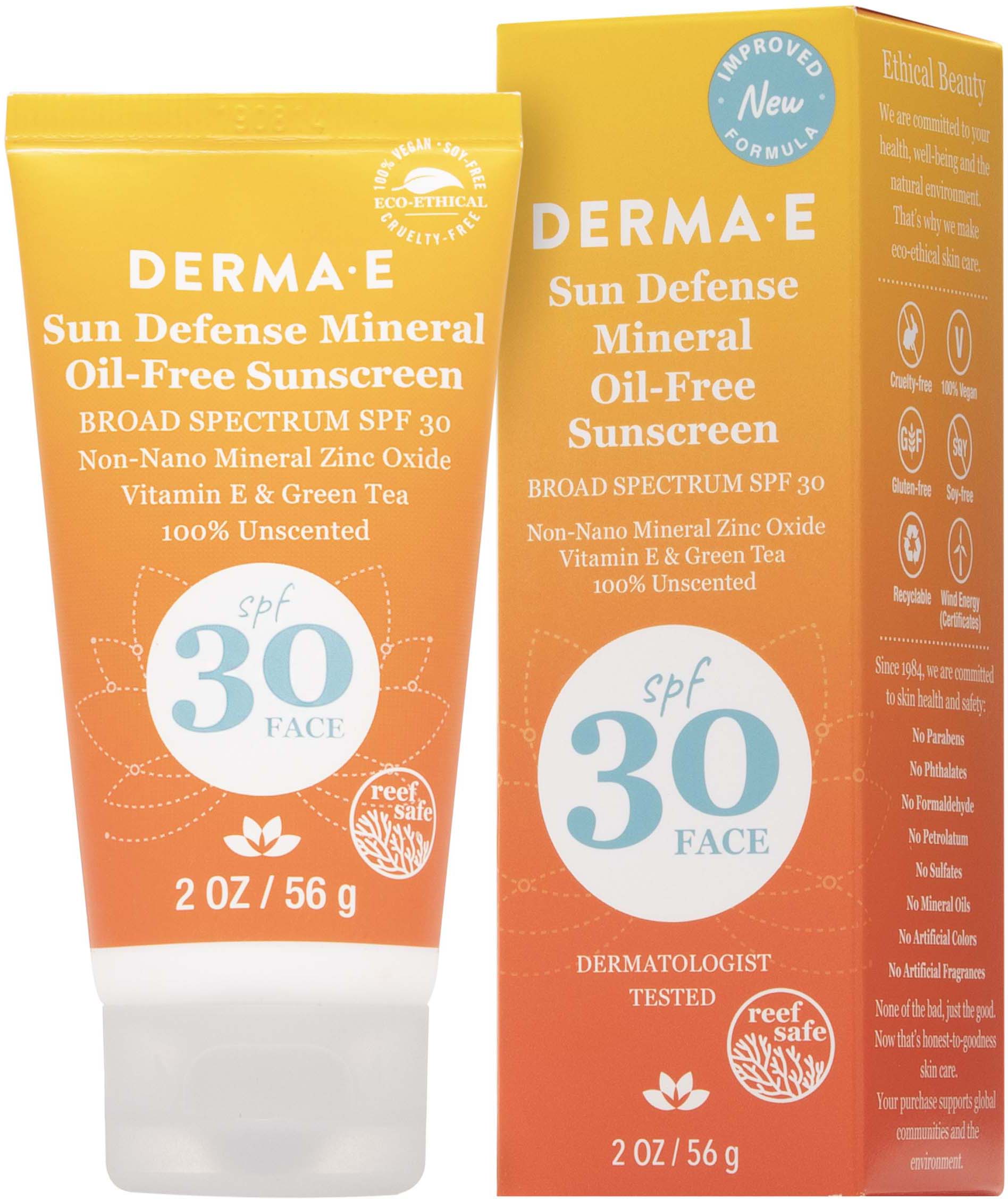 derma e sun defense oil free sunscreen