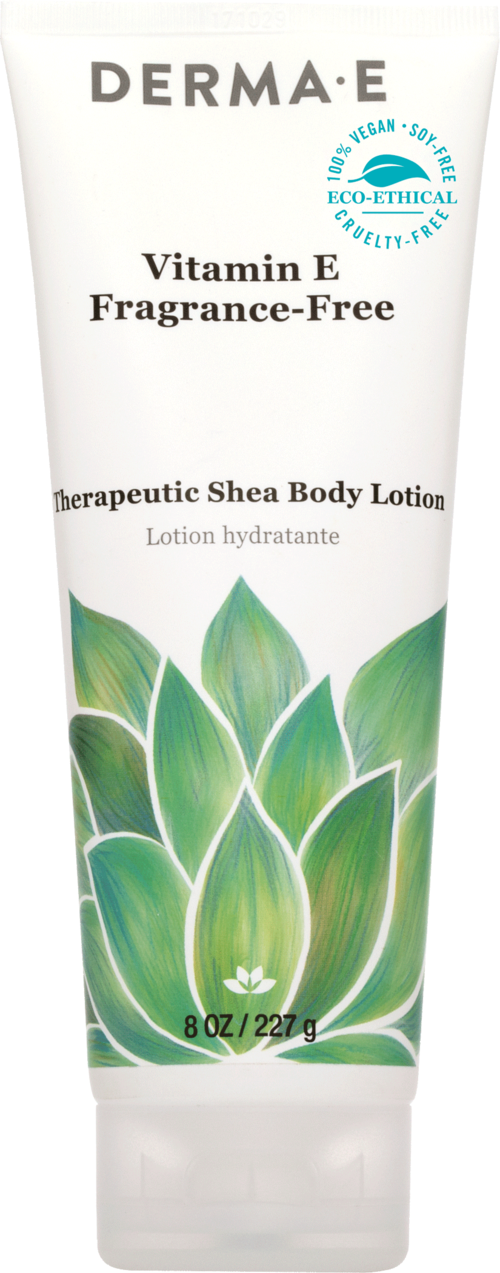 DERMA E Vitamin E Shea Body Lotion, Fragrance-Free & Therapeutic