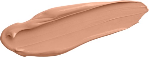 A beige makeup swatch on a white background, showing smooth, creamy texture.