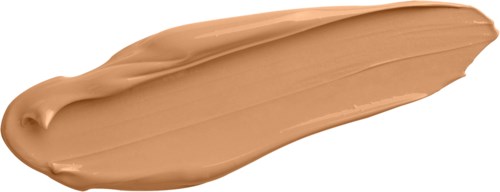 En smet av ljusbrun makeup eller foundation med krämig konsistens.