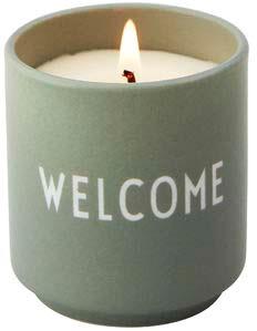 DESIGN LETTERS Scented candle Small Green Welcome
