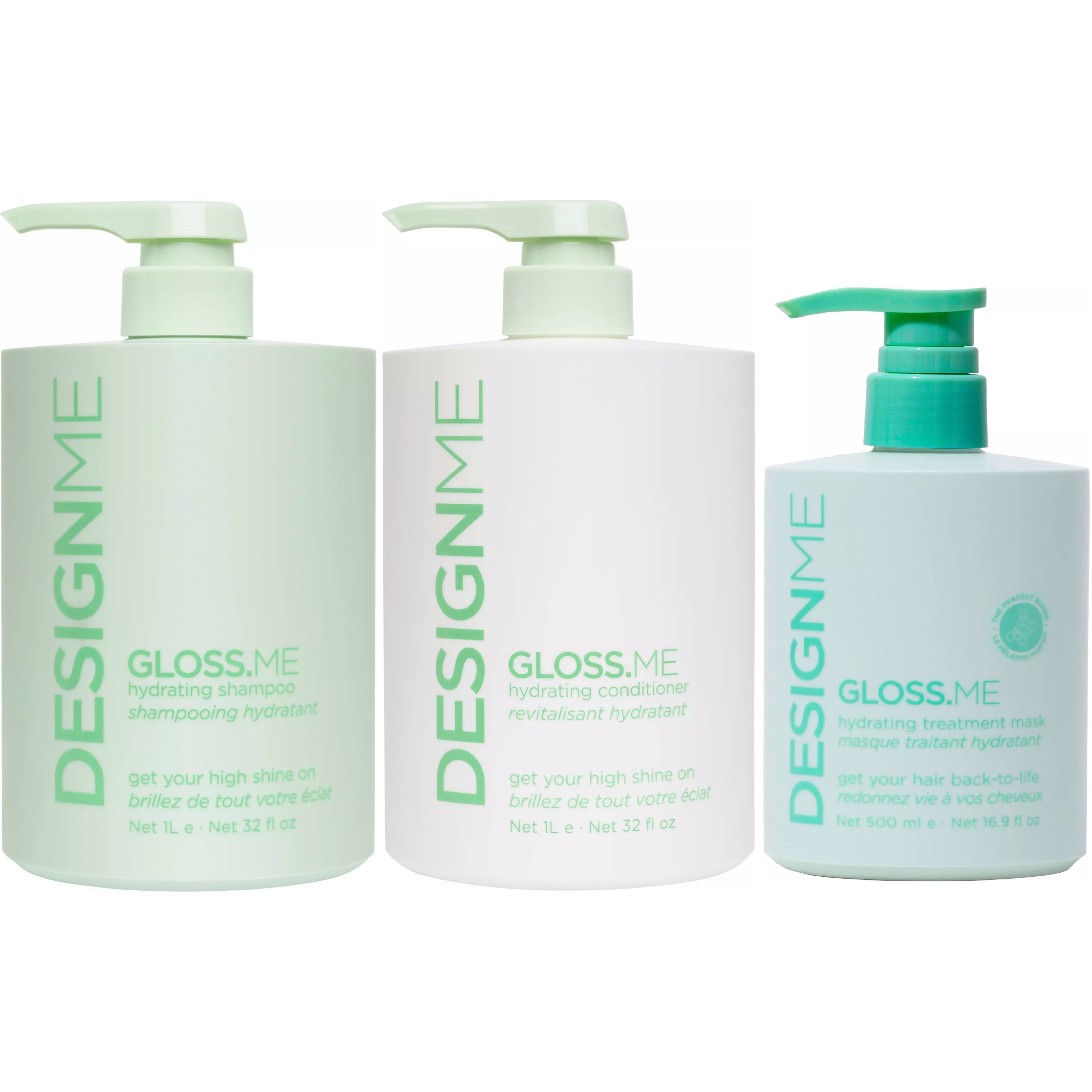 Design.Me GLOSS.ME Bundle Hydrating Shampoo 1000 ml & Conditioner 1000 ml & Hair Mask 500 ml