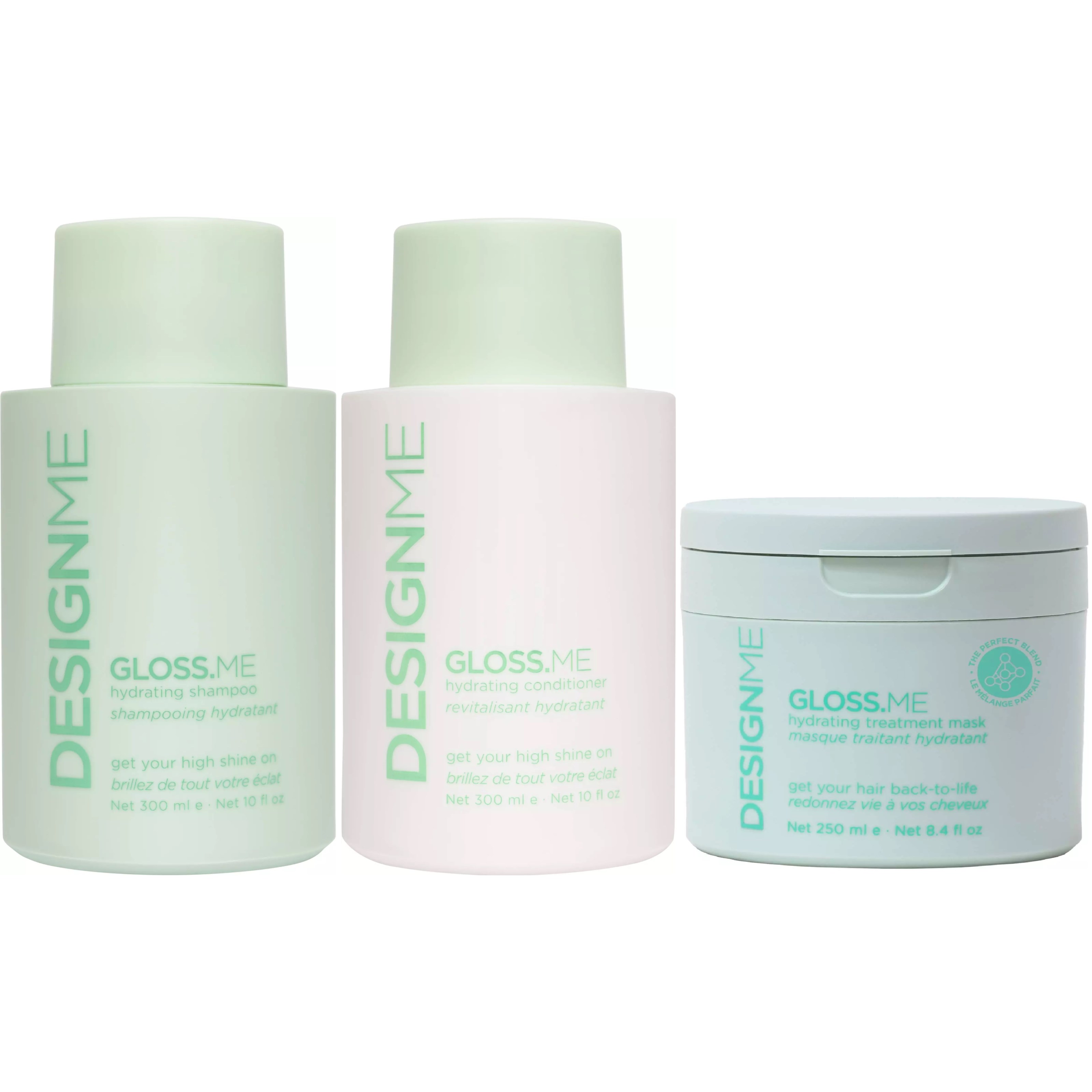 Design.Me GLOSS.ME Bundle Hydrating Shampoo 300 ml & Conditioner 300 ml & Hair Mask 250 ml