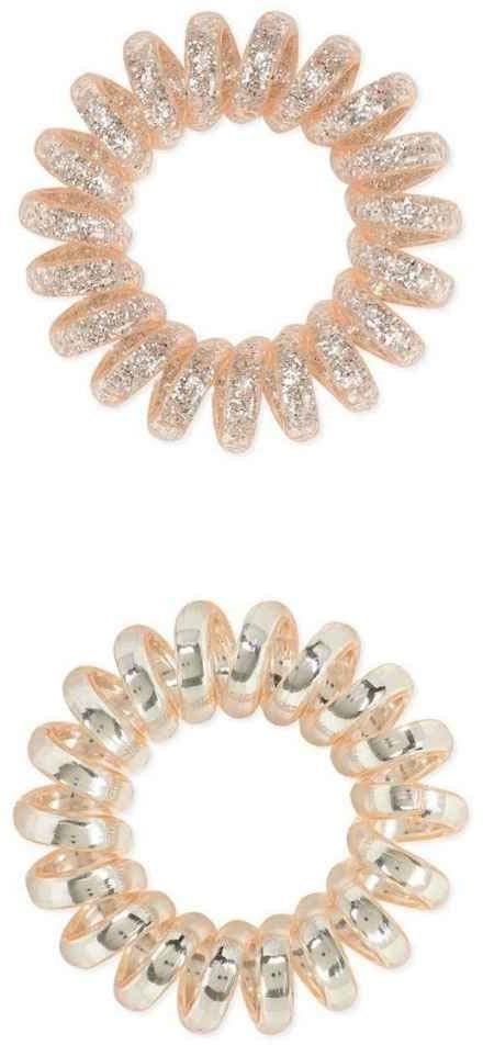 Dessata no-pulling hårsnoddar Glitter + metal rose gold