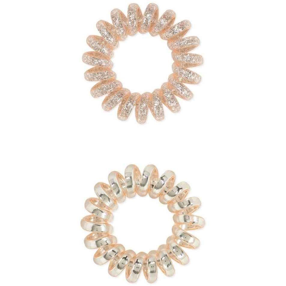 Dessata no-pulling hårsnoddar Glitter + metal rose gold