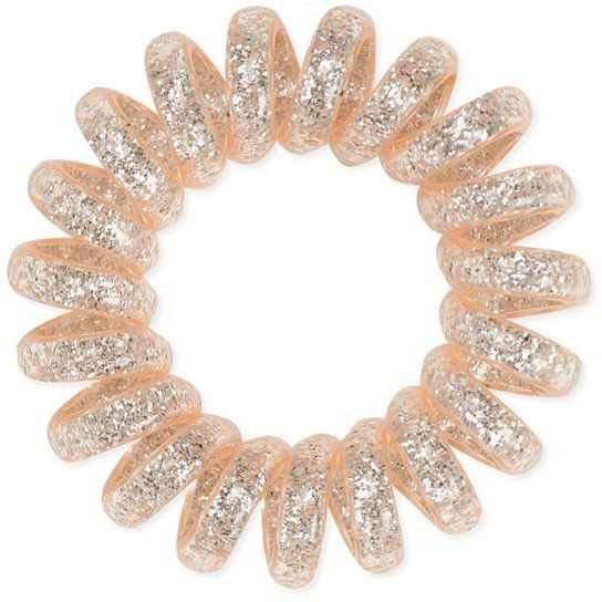 Dessata no-pulling hårsnoddar Glitter + metal rose gold (obrázok 5)