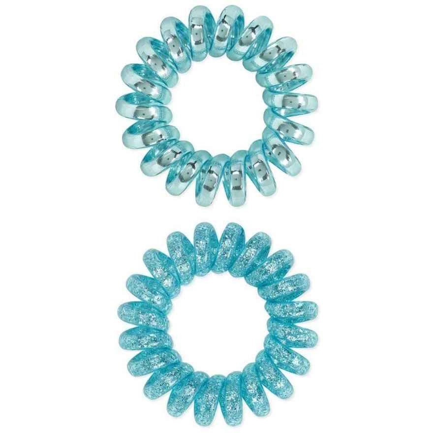 Dessata no-pulling hårsnoddar Glitter + metal turkos