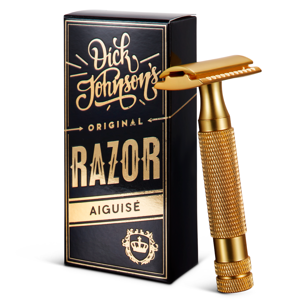 Läs mer om Dick Johnson Excuse My French Razor Gold Aiguise (closed comb)