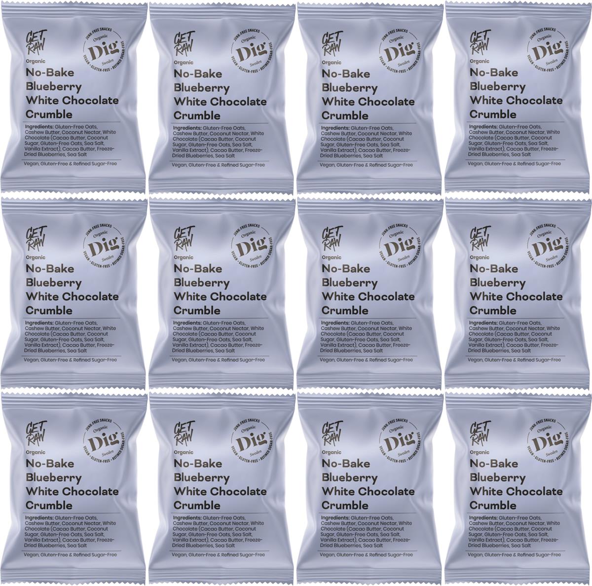 Dig GET RAW No-Bake Blueberry White Chocolate Crumble 12 x 35g | lyko.com