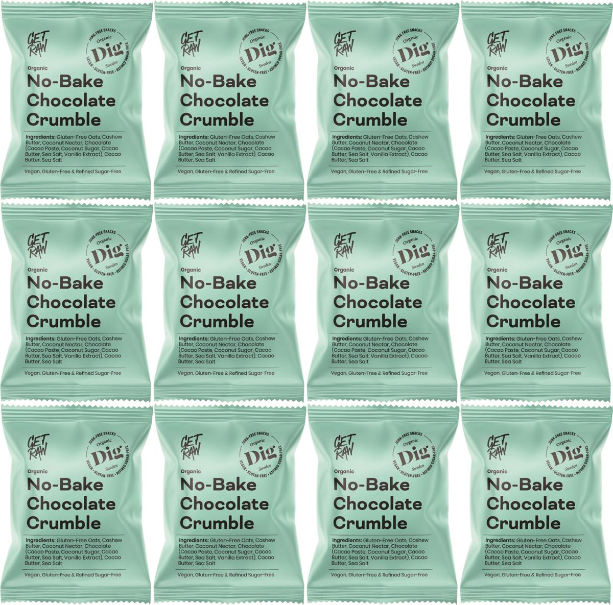 Dig GET RAW Organic No-Bake Chocolate Crumble 12 x 35g | lyko.com