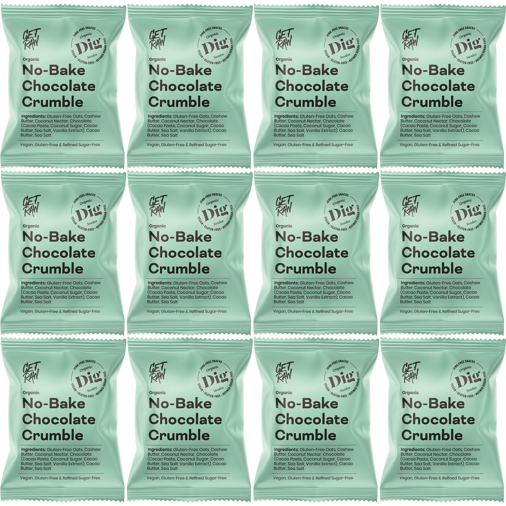 Läs mer om Dig GET RAW Organic No-Bake Chocolate Crumble 12 x 35g