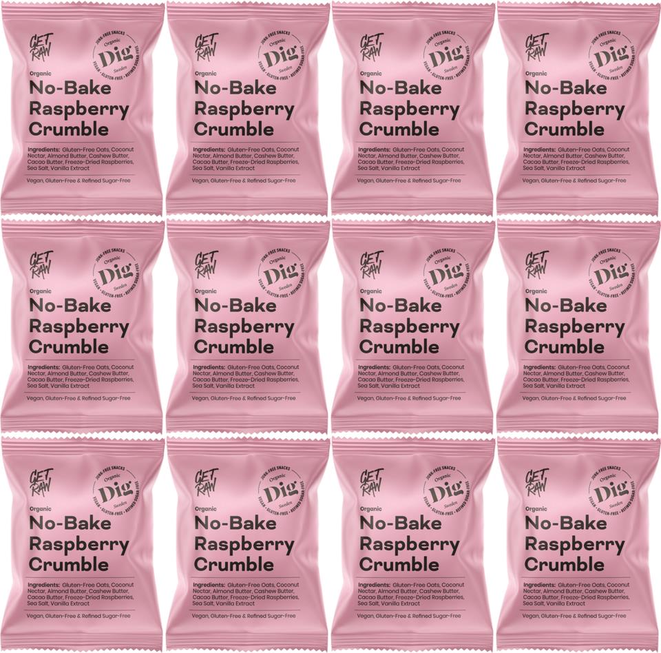Dig Raspberry Lime Dig GET RAW Organic No-Bake Raspberry Crumble 12 x 35g | lyko.com