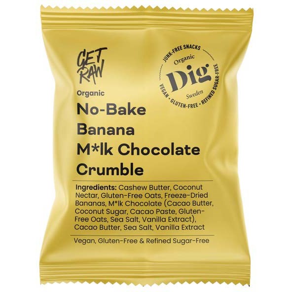 Dig GET RAW No-Bake Banana M*lk Chocolate Crumble 35 g