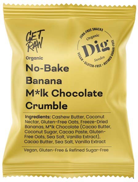 Dig GET RAW No-Bake Banana M*lk Chocolate Crumble 35 g