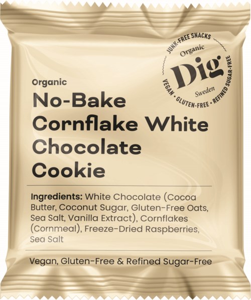 Dig Organic No-Bake Cornflake White Chocolate Cookie 35 g